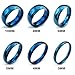 KONOV Mens Womens Stainless Steel Ring, 4mm, Comfort Fit Band, Blue