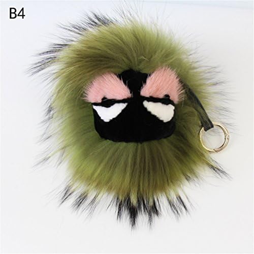 Sunnying Mink Fur Big Eyes Small Monster Fur Pendant for Womens Bag or Car Pendant (Apple Green 2)