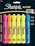 Sharpie Accent Tank-Style Highlighters, 6 Colored Highlighters (25876PP)