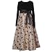 Rare Editions Girls PLUS Size L/S BLACK GOLD GLITTERED FLOCK FLORAL SHEER OVERLAY Special Occasion Wedding Flower Girl Holiday Party Dress