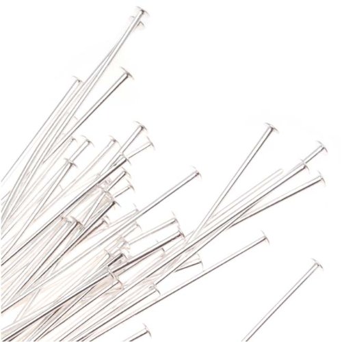 Silver Plated Head Pins 2 Inches Long/22 Gauge 
