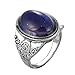 MJartoria Oval Pattern Engraved Antique Silver Color Retro Style Color Changing Mood Emotion Feeling Ring