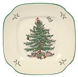 Spode Christmas Tree Square Canape Dishes, Set of 4
