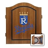 MLB Kansas City Royals Solid Pine Cabinet And Bristle Dartboard Set