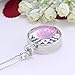 Gmai Womens Pink Flower Glass Pendant Neckalce,white Gold Plating ¡­