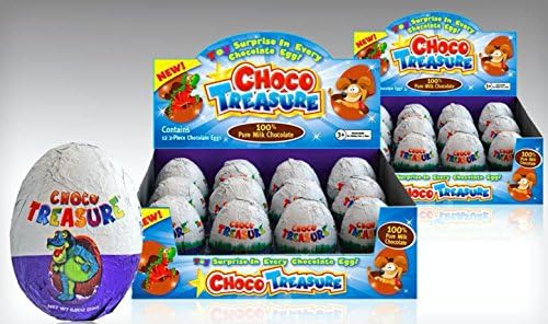 Choco Treasure Eggs with Toy Inside, Two Dozen Eggs (2 x 12-Piece Box)