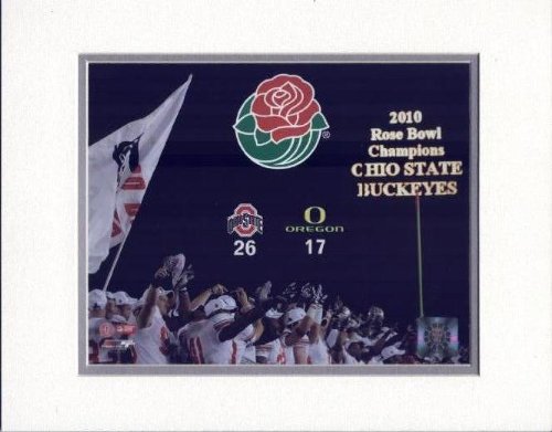 2010 Rose Bowl Champions Ohio State Buckeyes Double Matted 8