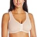 Glamorise Full Figure Plus Size Front-Closure Cotton T-Back Comfort Bra Wirefree #1908 Café