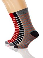 Ben Sherman Calcetines Ben Nevis (Rojo / Negro / Gris)