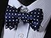 SetSense Men's Polka Dot Jacquard Wedding Party Self Bow Tie Pocket Square Set
