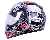 Chained Skull Black Motorcycle Full Face Helmet DOT (Medium) On Sale