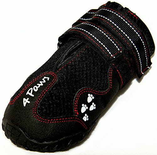 4Paws Dog Boot Active Paw Protectors - 1 x Pair : 2 boots. They are Reflective, Robust, Lightweight, Breathable mesh outer with a Rubber Grip sole . They even go up to larger sizes :XXL = Size 9 (XL (Size 8) (Paw Width 7.3cm))