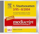 Mediscript, Kommentierte Examensfragen, GK 2, CD-ROMs : 1. Staatsexamen 3/95-8/2004, 1 CD-ROM Alle Originalfragen ausführlich und präzise kommentiert, mit den offiziellen Lösungen. Für Windows NT, 2000, XP. Aktualisierte Altkommentare