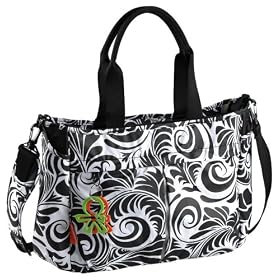Okiedog Equinox Metro Luxury Messenger Baby Changing Bag (Black/White)