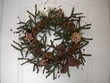 Gingerbread Homespun Cottage Front Door Wreath
