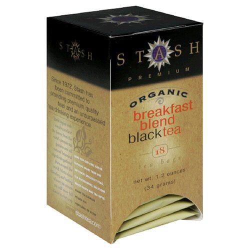 Stash Premium Organic Breakfast Blend Tea, Black Tea Bags, 18-Count Boxes (Pack of 6) by Stash
