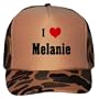I Love/Heart Melanie Adult Brown Camo Mesh Back Hat / Baseball Cap