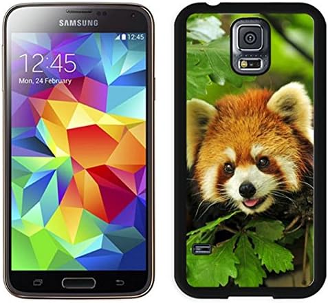Hard Plastic Phone Case Cover with Red Panda Grass Leaves Branches for Samsung Galaxy S5