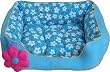 Flower Daisy Flower Print Blue Color Dog Bed with Toy