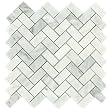 Carrara (Carrera) Herringbone 1x2" Honed Venato Mosaic Tile