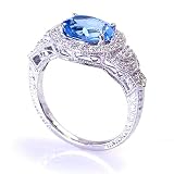 2.5 Carat 14KWG Blue Topaz Filigree Ring