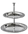 Elegance Beaded 2 Tier Stainless Steel Serving Trays