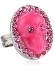 Tarina Tarantino "Classic" Pink Skull Ring, Size 6.5