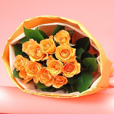 【日比谷花壇】花束「1ダースのバラ(オレンジ)」
