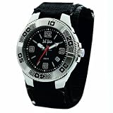 Fat Face Mens black dial black velcro strap watch