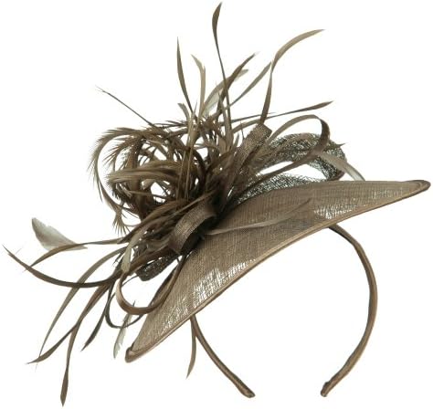 Women's Round Crown Headband and Clip Fascinator - Mushroom