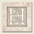 AbsorbaStone Coaster set~ Monogram Initial H ~ 4 Tile Drink Coasters ~ code 575