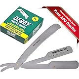 Straight-Edge-Barber-Razor 100 Derby Blades - Salon-Quality Shave and Smooth, 100% Stainless Steel, High Quality Replacement Blades Extend Life of Shaver, Resists Tarnish and Rust by Utopia Care