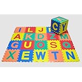 Children Alphabet Letters Puzzle Learning Foam Mats - Each Tile: 12' x 12' x 5/8' Thick