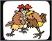Decorated Mouse Pad with cockfight, chicken, barnyard, animal, farm, rooster
