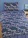 Graphic Text Blue Single Duvet Cover and Pillowcase Bedding