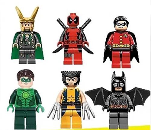 6 Sets Super Hero Series Minifigures Green Lantern Deadpool Loki Eco-friendly Plastic No Box (116-121) Sold By S-super
