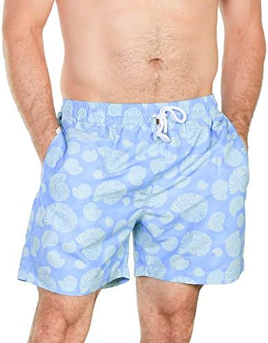 Spiral Seashell Art Print Resortwear Swim Trunks - Palmacea - CAR3 -Small