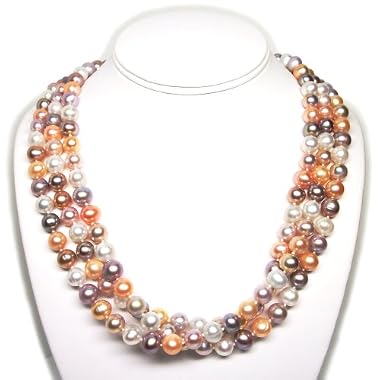 HinsonGayle DIVA Collection 8.5-9.5mm Ultra-Luster Multicolor Baroque Cultured Pearl Rope Necklace