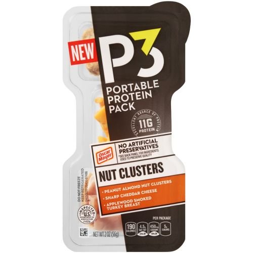 P3 Turkey Breast Applewood Smoked Sharp Cheddar Nut Cluster, 2 Ounce -- 10 per case.