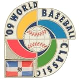 Dominican Republic 2009 World Baseball Classic Logo Pin with Flag