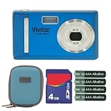 Vivitar Vivicam 8.1MP Blue Digital Camera with 4GB Accessory Bundle