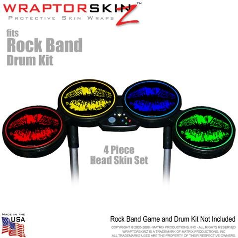 Big Kiss Colors Skin by WraptorSkinz fits Rock Band Drum Set for Nintendo Wii, XBOX 360, PS2 & PS3 (DRUMS NOT INCLUDED)