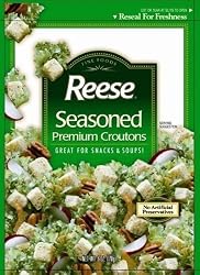 Reese Croutons Seasoned Croutons, 6.0-Ounce Bags (Pack of 12)