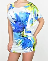 Above the Knee Summer Floral Print Ruched Spandex Mini Dress 
