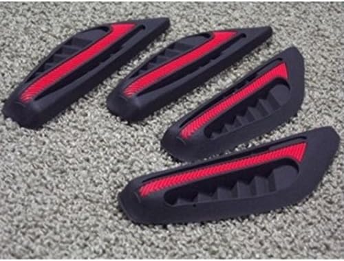 4 Pcs Rearview Mirror Side Bumper Red Silicone Anti-rub Door Edge Strips for Car (Red)