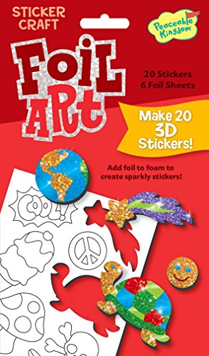 Peaceable Kingdom Foil Art Fun Stuff 3D Sticker Craft Pack