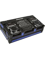 Musical Instruments: Marathon Flight Road MA-CDi12Wblkblue Blue - Black Series - Coffin Holds 2X Medium Format CD Players + 12-Inch Mixer with Low Profile Wheels - Marathon Professional
