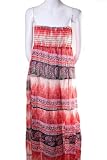 Paris Smocked Floral Chiffon Printed Boho Hippie Tube Long Maxi Strapless Dress