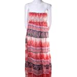 Paris Smocked Floral Chiffon Printed Boho Hippie Tube Long Maxi Strapless Dress $25.00