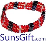 Magnetic Hematite Bracelet Necklace Crystals Red 32'in